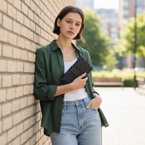 Coach Signature Jacquard Wallet, Jacquard and Leather